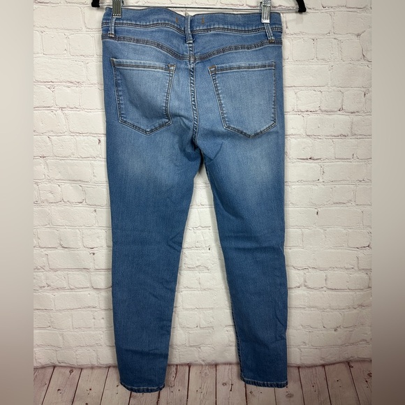 Free People low rise Skinny Jeans Women Size 27 Stretch Blue Pants Ladies - Picture 3 of 5